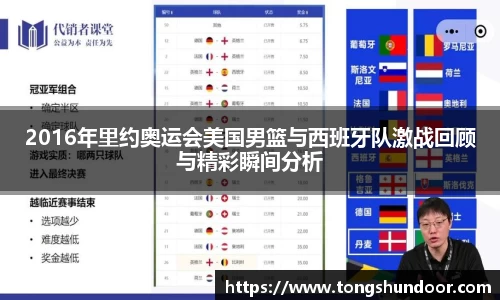 2016年里约奥运会美国男篮与西班牙队激战回顾与精彩瞬间分析